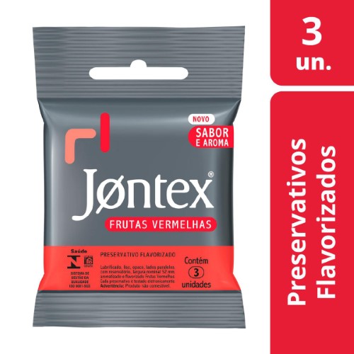 Preservativo Jontex Frutas Vermelhas 3 Unidades