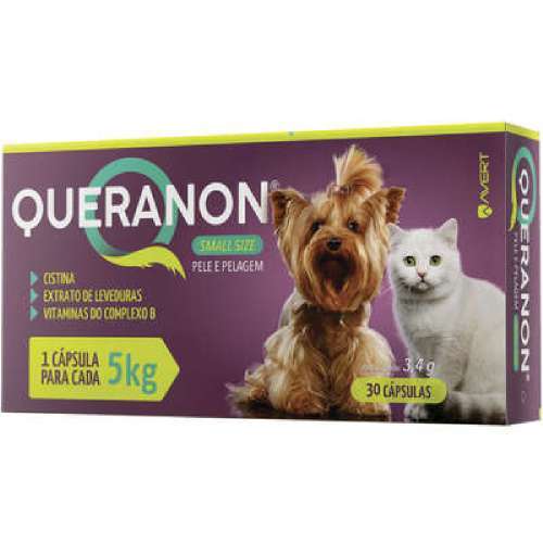 Queranon Small Size para Cães e Gatos Uso Veterinário 30 Cápsulas