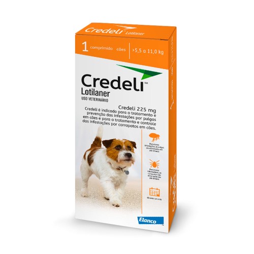 Credeli 225mg Antipulgas e Carrapatos para Cães de 5,5 a 11,0kg com 1 Comprimido