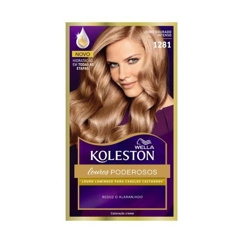 Tintura Permanente Wella Koleston Coloração Creme Louros Poderosos 1281 Louro Dourado Intenso