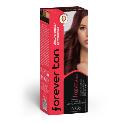 Tinta de Cabelo Borgonha Castanho Vermelho Intenso 4.66 Forever Ton