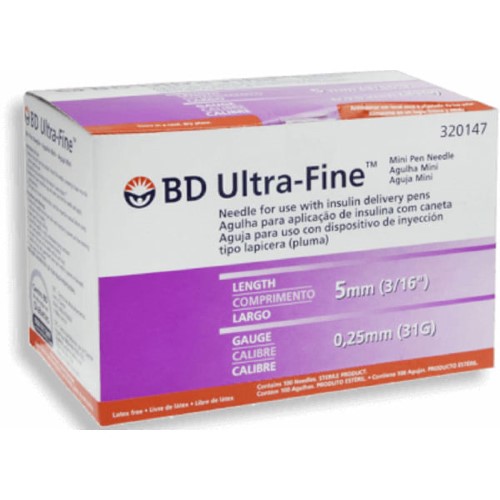 Agulha Bd Caneta Insulina Ult Fine 5Mm - Bd Ultra Fine