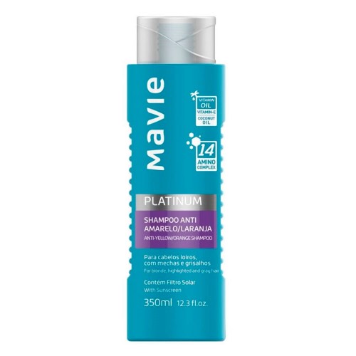 Shampoo Mavie Vegano Platinum Desamarelador 350ml