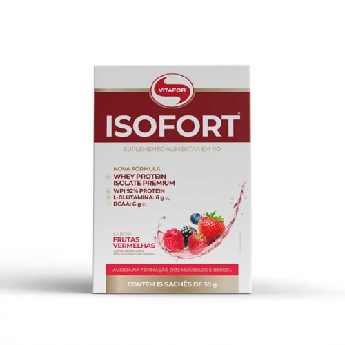 Whey Protein Vitafor Isofort Frutas Vermelhas 15 Sachês