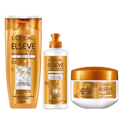 L`oréal Paris Elseve Óleo Extraordinário Cachos Kit - Shampoo + Creme de Tratamento + Creme para Pentear