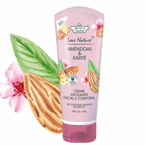 Creme Esfoliante Facial Micro Esferas Flores e Vegetais 200g