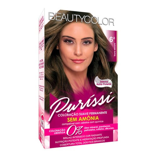 Coloração Permanente Beauty Color Purissi Sem Amônia Louro 6.0