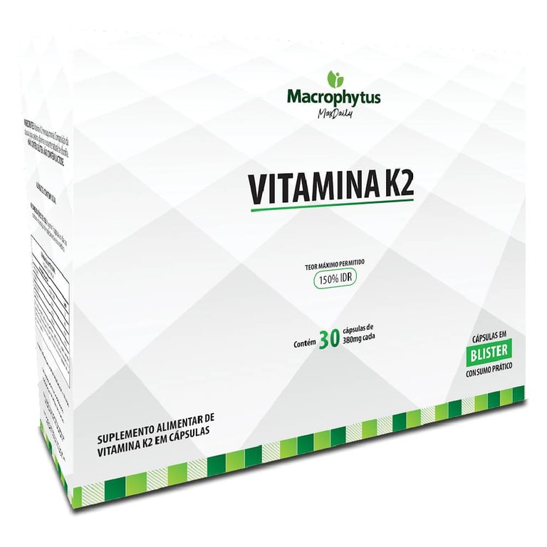 Vitamina K2 Macrophytus caixa com 30 cápsulas