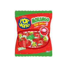 Pirulito sabor Morango Pacote com 600g - Pop Mania