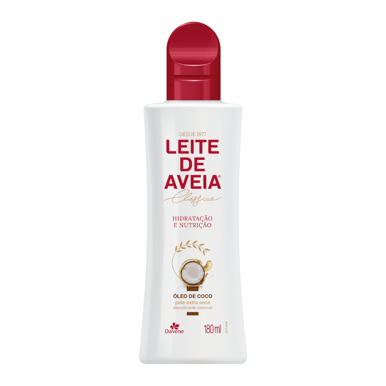 Loção Hidratante Davene Leite de Aveia Clássico Pele Extrasseca óleo de coco com 180mL