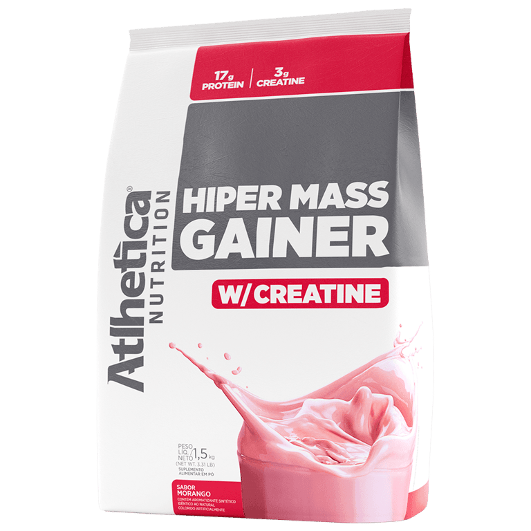 Hiper Mass Gainer Atlhetica Nutrition W/Creatine Morango 1,5kg