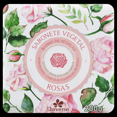 Sabonete Vegetal Davene Rosas 200g