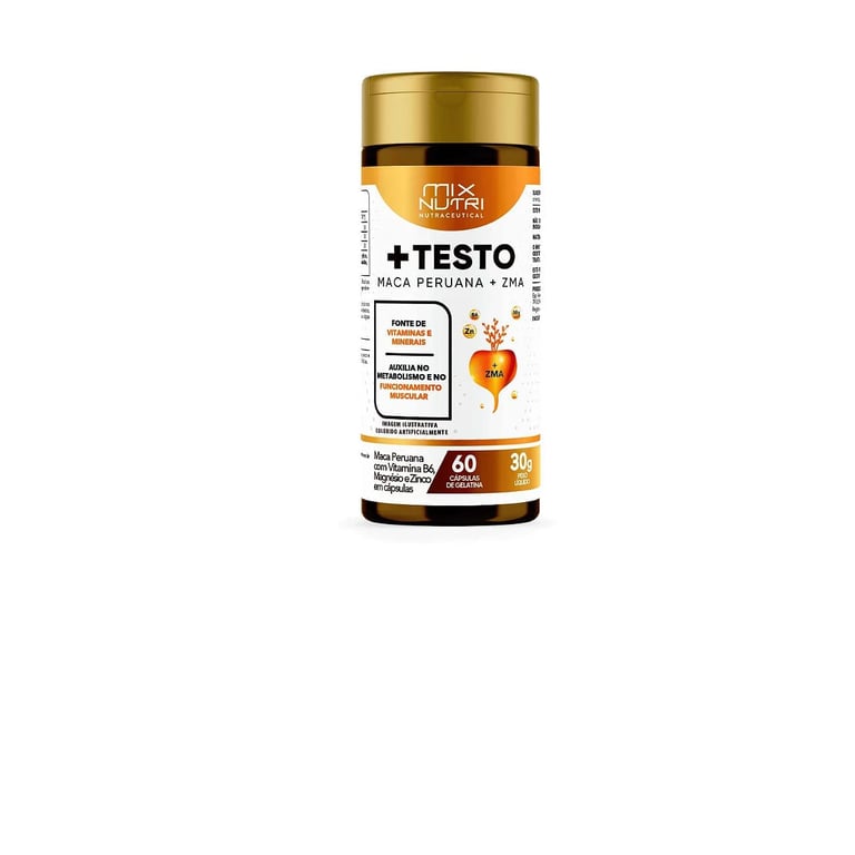 + Testo Maca Peruana + ZMA Mix Nutri Nutraceutical frasco com 60 cápsulas de gelatina