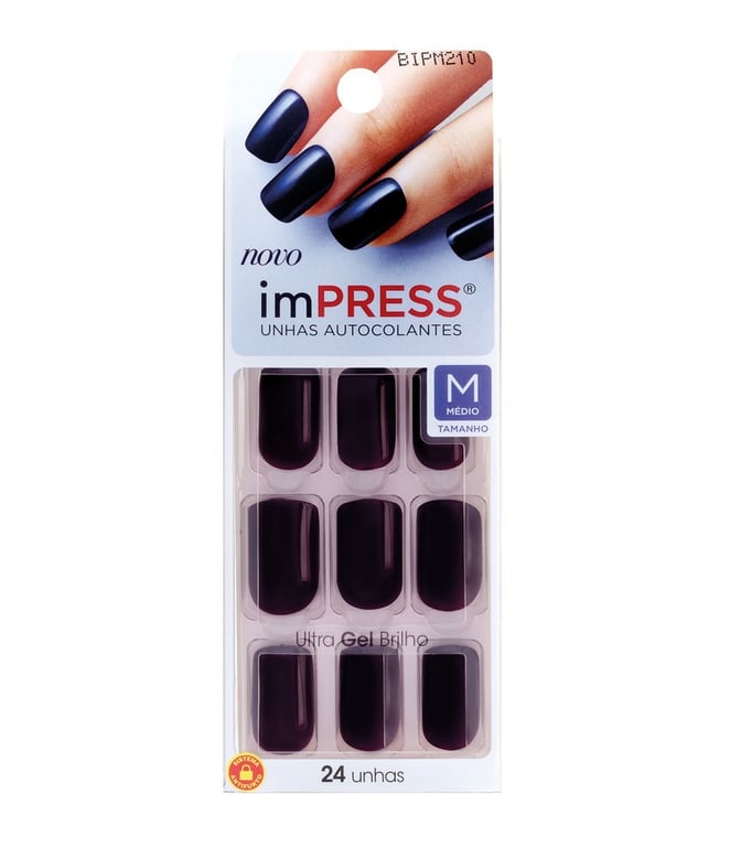 Unhas Postiças Kiss NY Impress Color Médio Reminisce