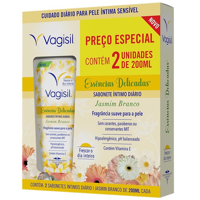 Vagisil Essências Delicadas Jasmim Branco Kit – 2 Sabonetes Íntimos