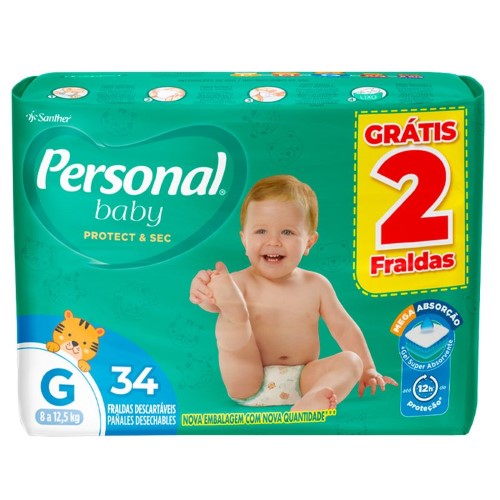 Fralda Descartável Personal Baby Mega G 48 Unidades