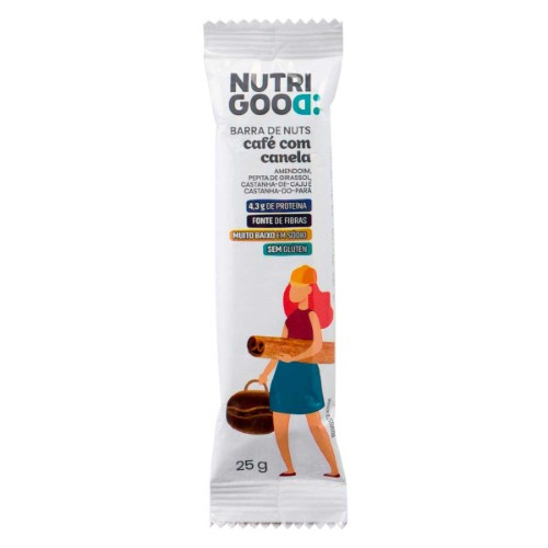 Barra de Nuts Nutrigood Sabor Café com Canela com 25g