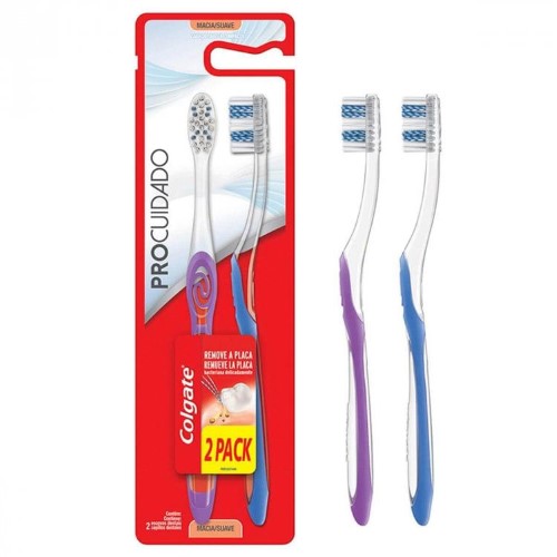 Escova de Dente Colgate Pro Cuidado Macia com 2 unidades