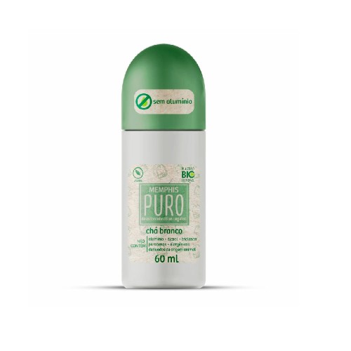 Desodorante Memphis Puro Roll On sem aluminio Chá Branco 60ml