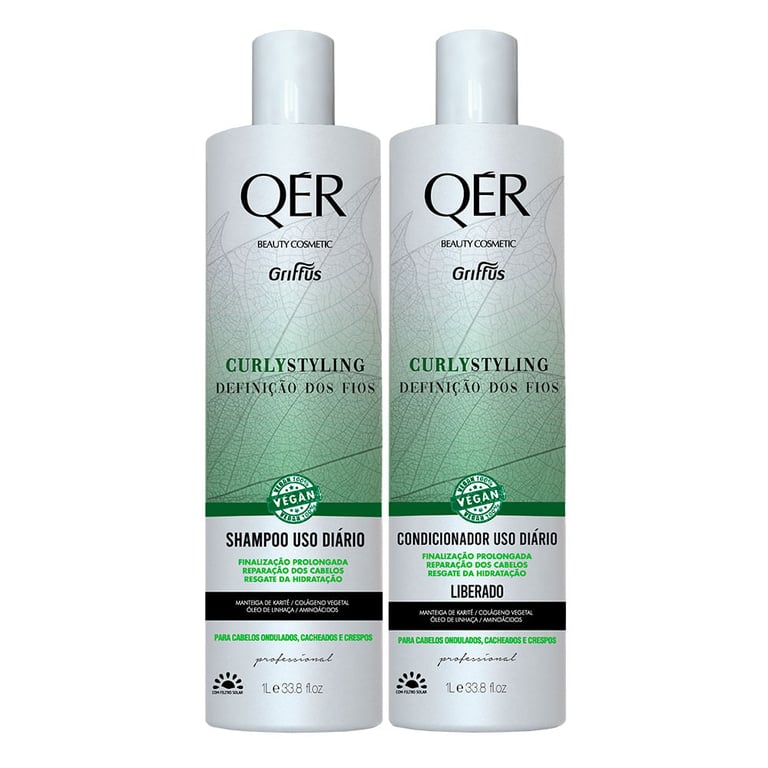 Griffus QÉR Beauty Cosmetics Curly Styling Kit - Shampoo + Condicionador