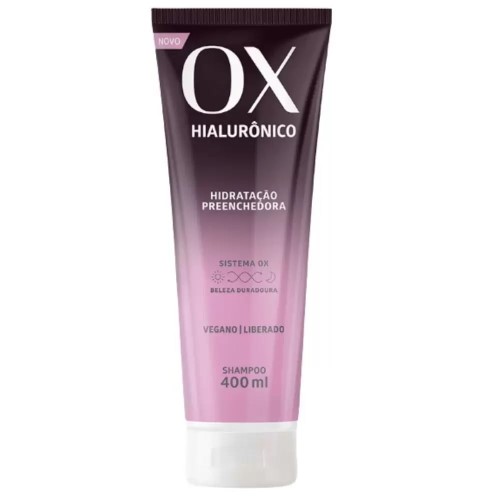 OX Cosmeticos Hialurônico Hidratação Preenchedora Shampoo