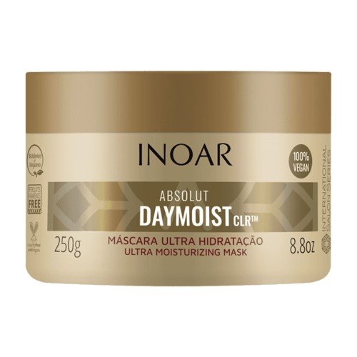 Máscara de Reparação Inoar Absolut Daymoist CLR Cabelos Danificados com 250ml