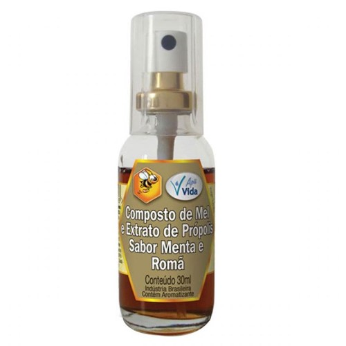 Spray para Garganta Extrato de Própolis Apis Vida Sabor Menta e Romã 30ml