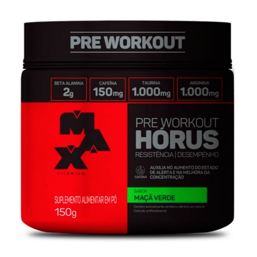 Horus Pre Workout Max Titanium Sabor Maçã Verde 150g