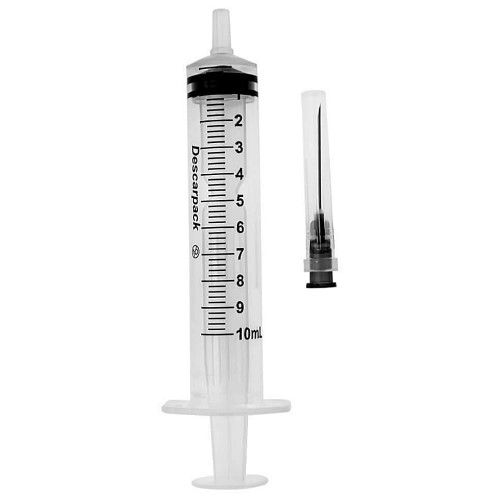 Seringa Descartável Descarpack 10 Ml - Luer Slip - Com Agulha - 25X0,7Mm