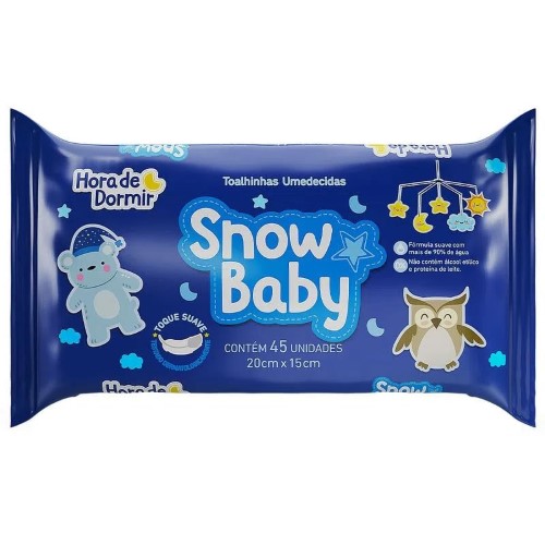 Toalha Umedecida Snow Baby Hora De Dormir - 45 Unidades