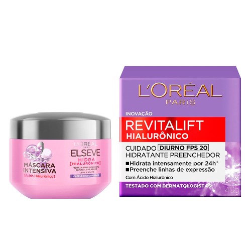 L`oréal Paris Elséve Hialurônico Kit Diurno - Máscara + Creme Anti-idade