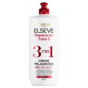 Creme Elseve 3 Em 1 Reparação Total 5 Milagroso 500ml