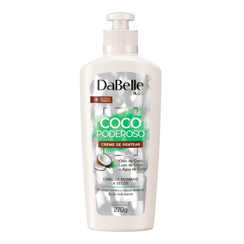 Creme de Pentear Dabelle Coco Poderoso Cabelos Normais a Secos 270g