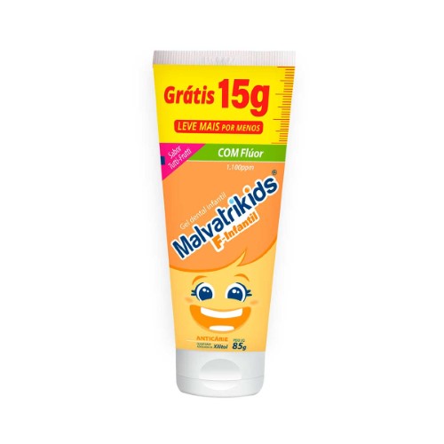 Gel Dental Malvatrikids Infantil Tutti - Frutti Com Flúor 85g