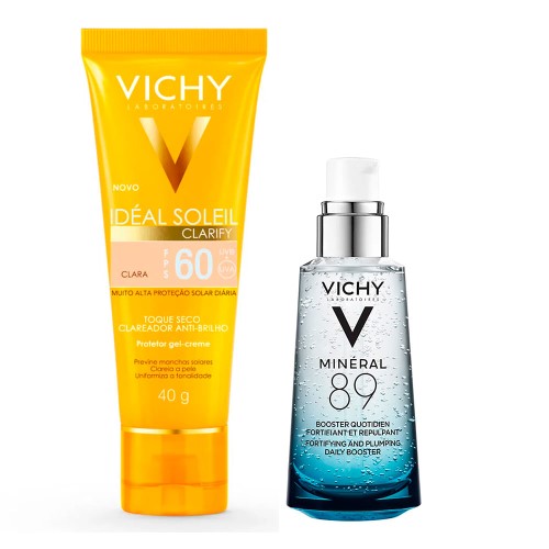 Vichy Minéral 89 Ideal Soleil Clarify Clara Kit – Hidratante Facial + Protetor Solar FPS60