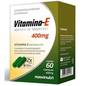 Suplemento Alimentar de Vitamina E 400mg Maxinutri - 60 Cápsulas