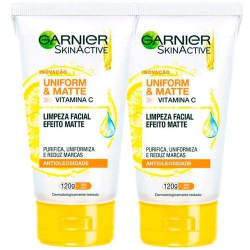 Garnier Skin Uniform & Matte Vitamina C Kit – 2 Gel de Limpeza Facial