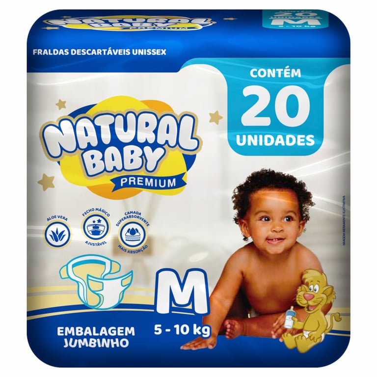 Natural Baby Premium Jumbinho M 20 Un.