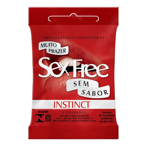 Preservativo Sex Free Instinct com 3 Unidades