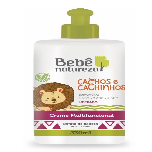 Creme Multifuncional Bebê Natureza Cachos E Cachinhos Extrato De Babosa 230ml