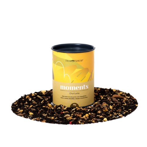 Tea Shop Moments Chai Latte Chá Preto Sabor Creme, Baunilha, Canela e Cardamomo 40g