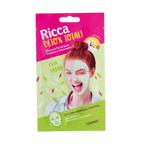 Máscara Facial Ricca Limpeza E Renovação Detox Total! 25g