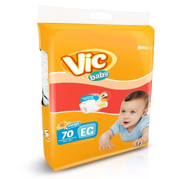 Fralda Capricho Vic Baby EG, pacote com 70 unidades