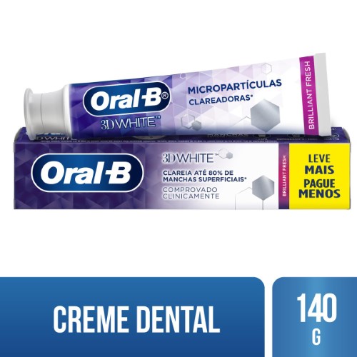 Creme Dental Oral- B 3D White Anticaries com Fluor 140g