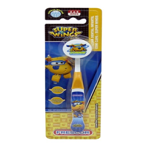 Escova Dental Infantil Frescor Super Wings Com Protetor Donnie 1 Unidade