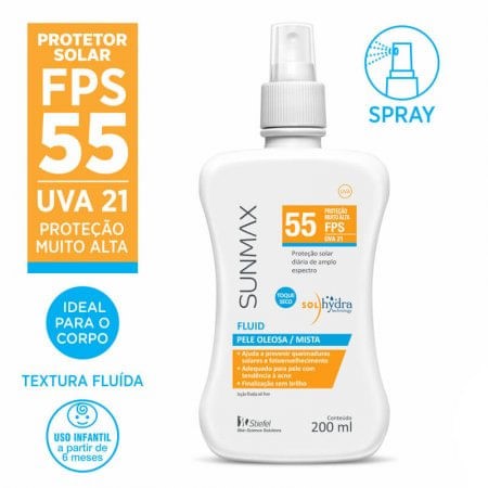 Protetor Solar Sunmax Fluid Fps55 200ml