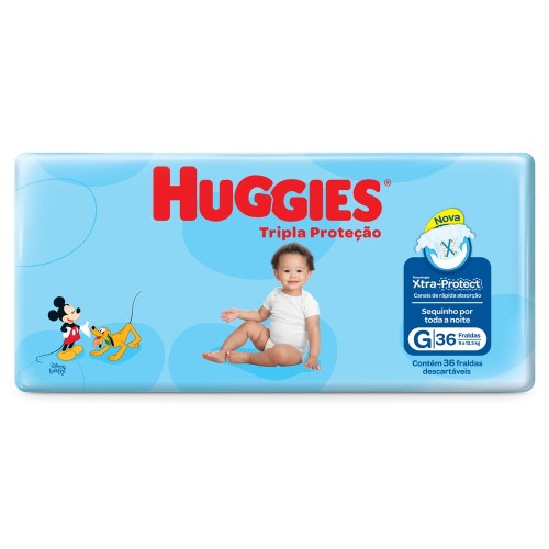 Fralda Descartáveis Huggies Tripla Ação Tamanho G 36 unidades