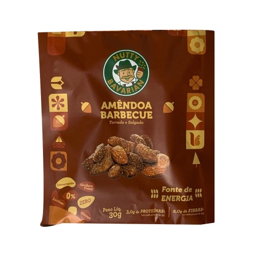 Amêndoa Nutty Bavarian Barbecue Torrada e Salgada 30g