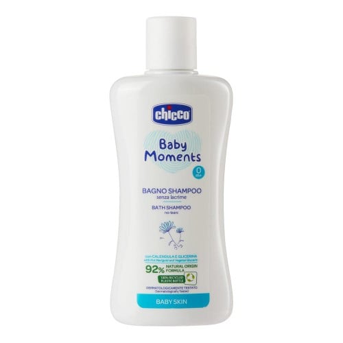 Shampoo para Banho Chicco Infantil Baby Moments Cabeça aos Pés sem Lágrimas 200ml