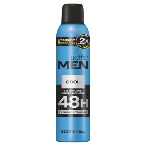 Desodorante Soffie Men Cool Aerossol Antitranspirante 48h com 300ml